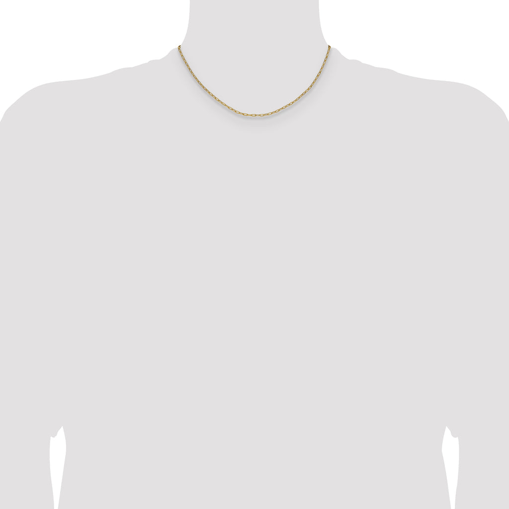 14k 2.2mm Semi-Solid Beveled Paperclip Chain