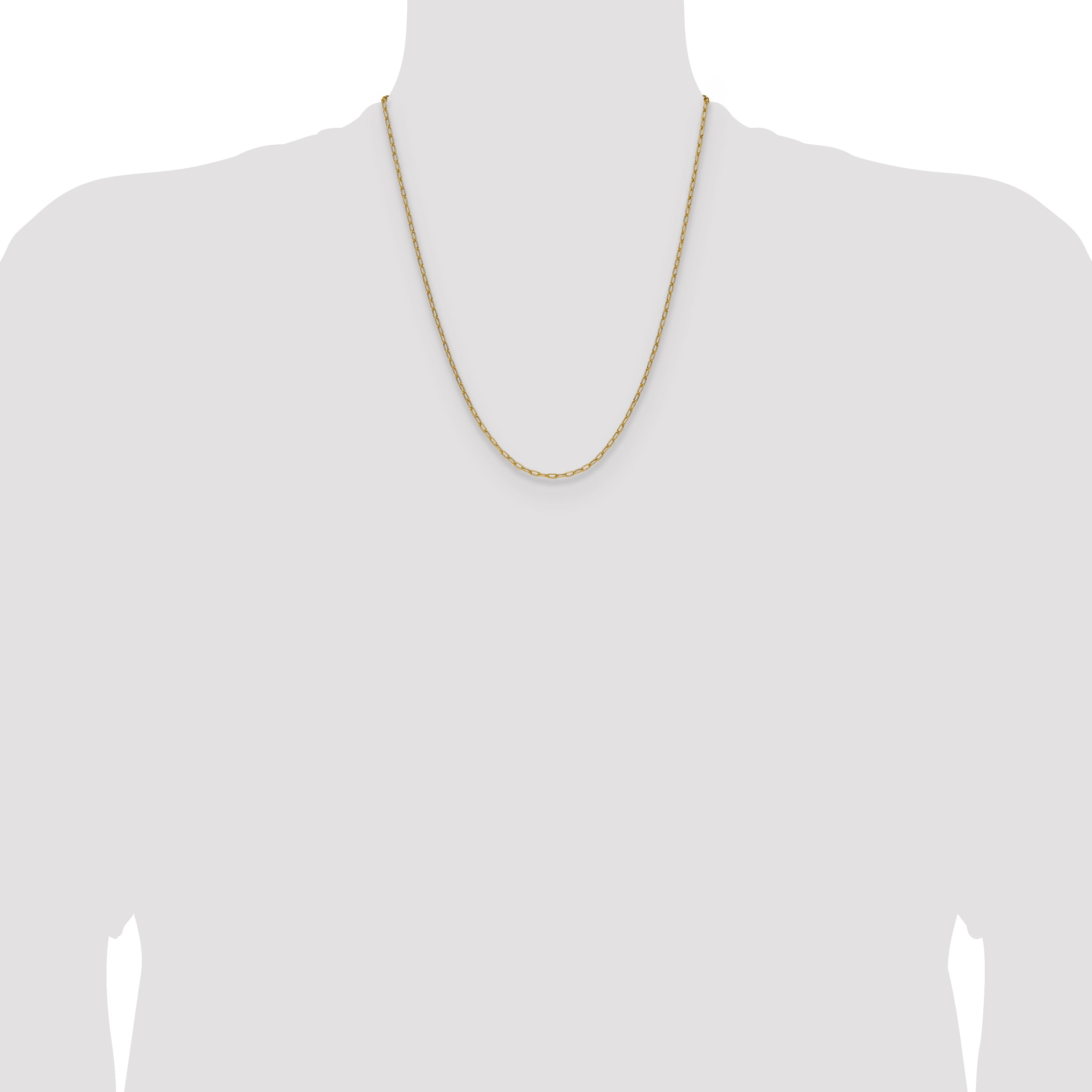 14k 2.2mm Semi-Solid Beveled Paperclip Chain