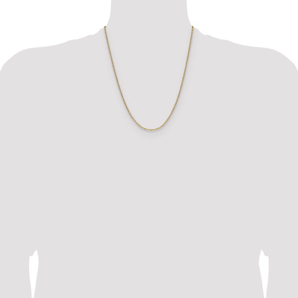 14k 2.2mm Semi-Solid Beveled Paperclip Chain