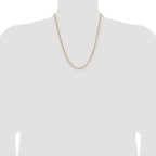 14k 2.2mm Semi-Solid Beveled Paperclip Chain