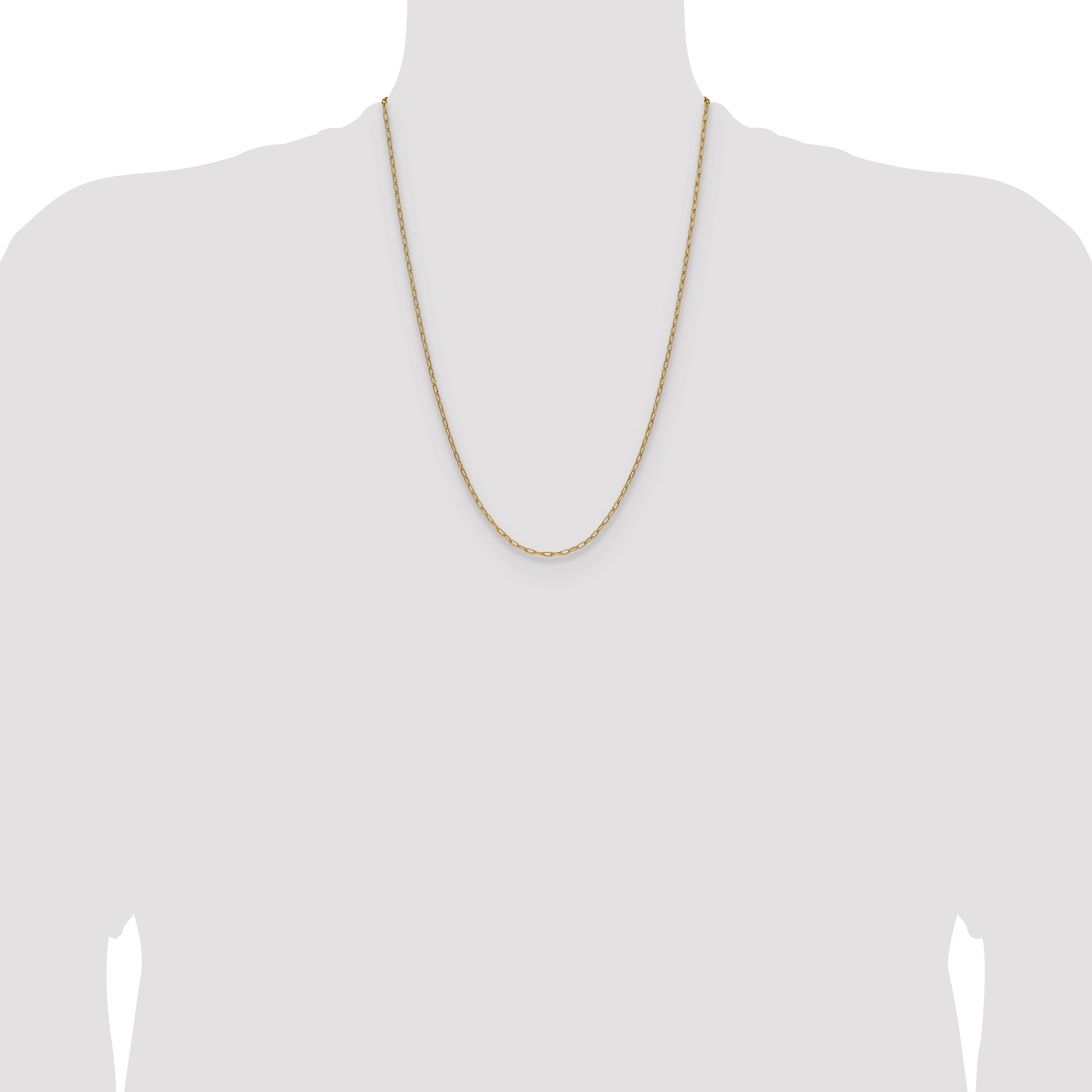 14k 2.2mm Semi-Solid Beveled Paperclip Chain
