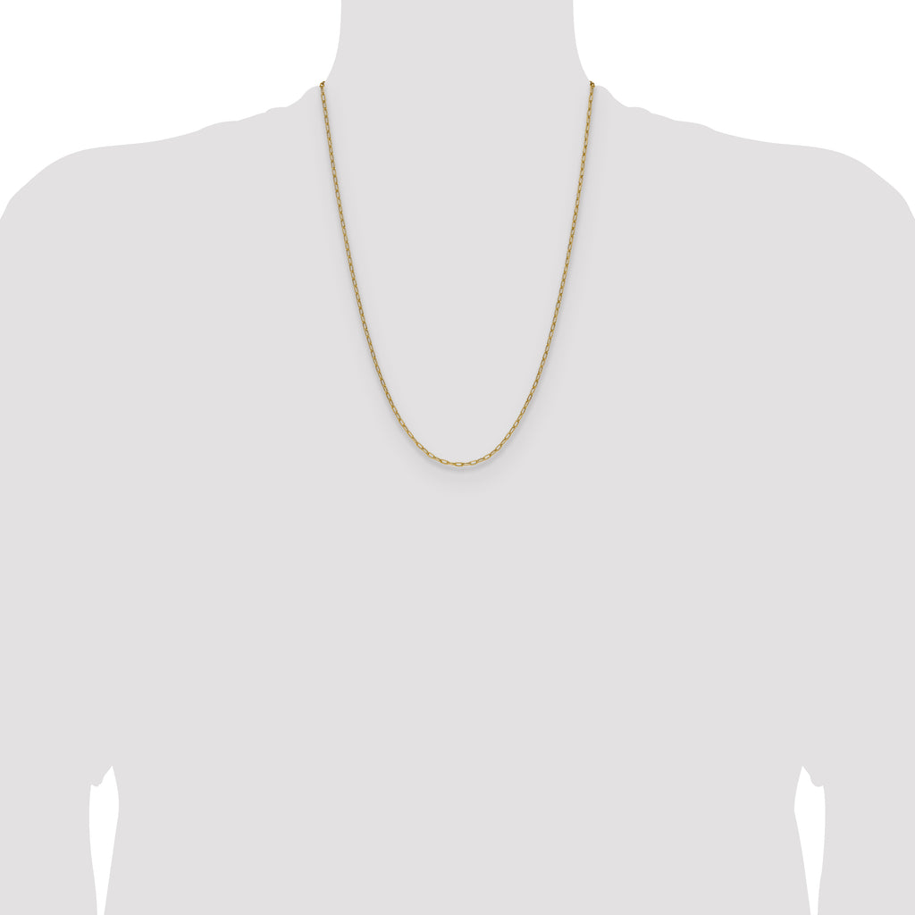 14k 2.2mm Semi-Solid Beveled Paperclip Chain
