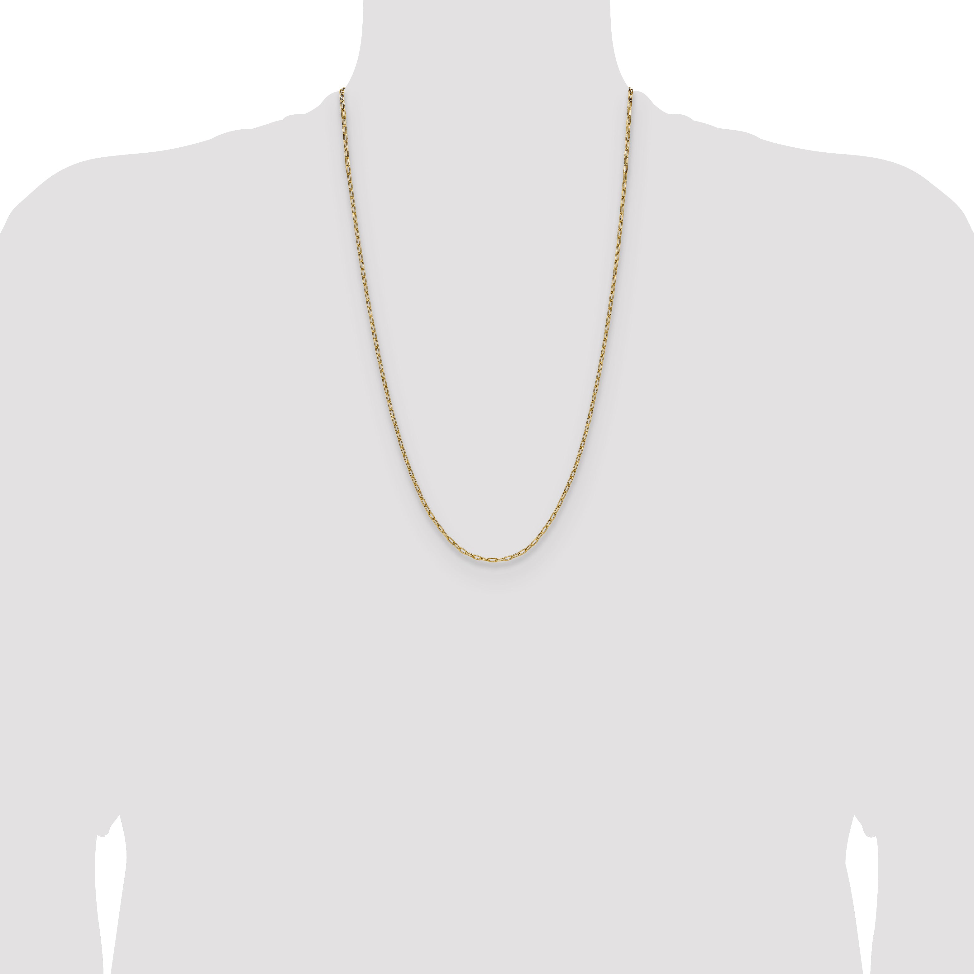 14k 2.2mm Semi-Solid Beveled Paperclip Chain