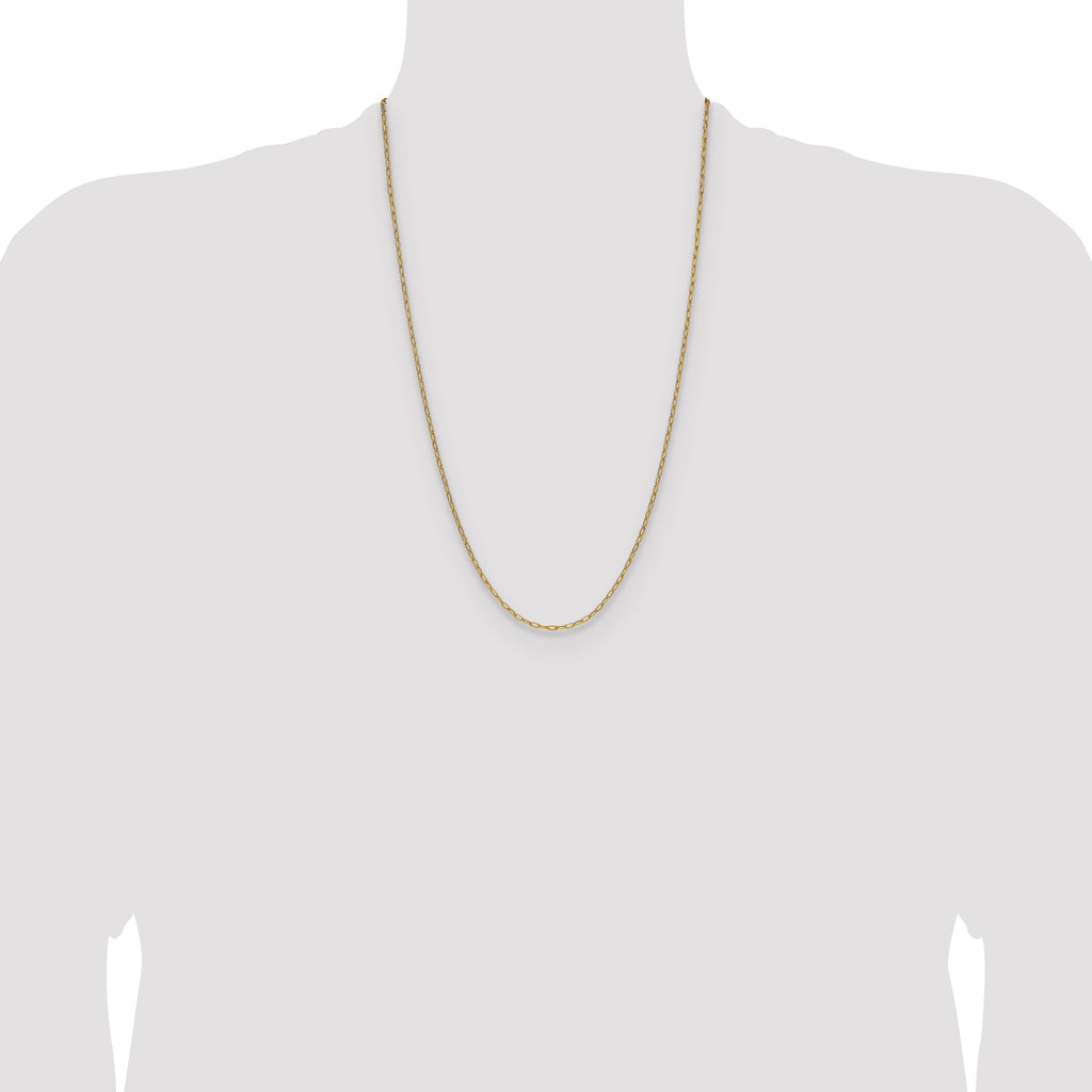 14k 2.2mm Semi-Solid Beveled Paperclip Chain