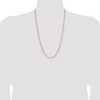 14k 2.2mm Semi-Solid Beveled Paperclip Chain