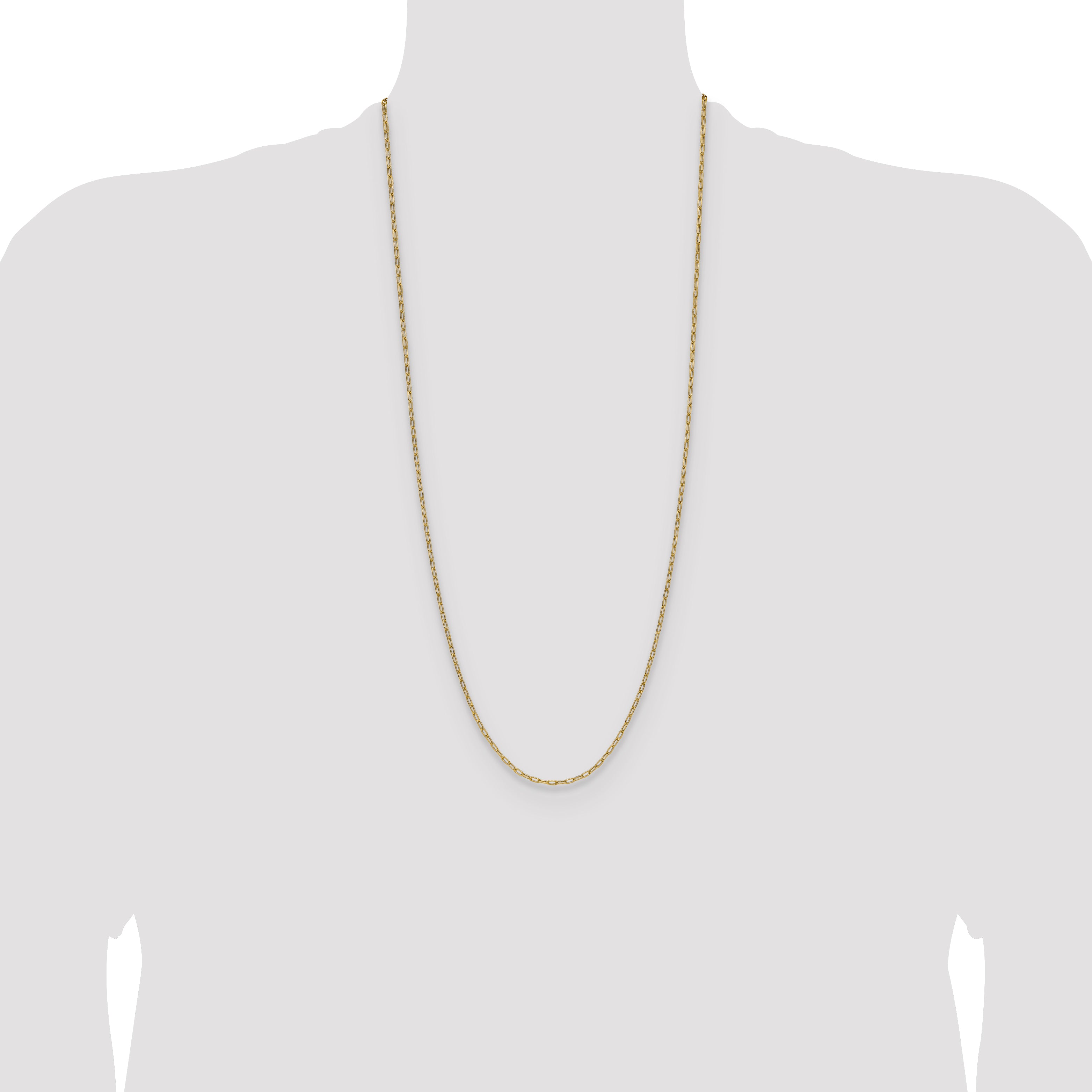 14k 2.2mm Semi-Solid Beveled Paperclip Chain