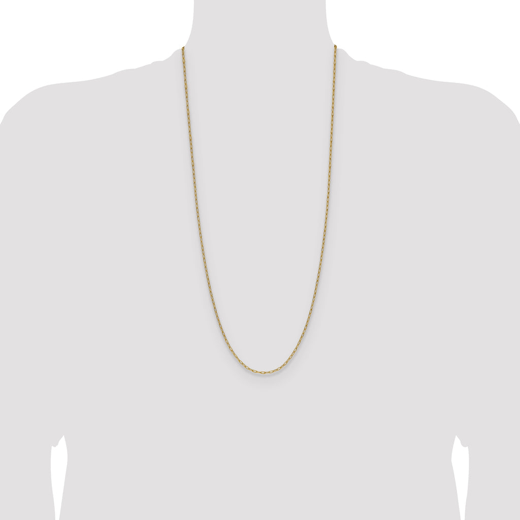 14k 2.2mm Semi-Solid Beveled Paperclip Chain