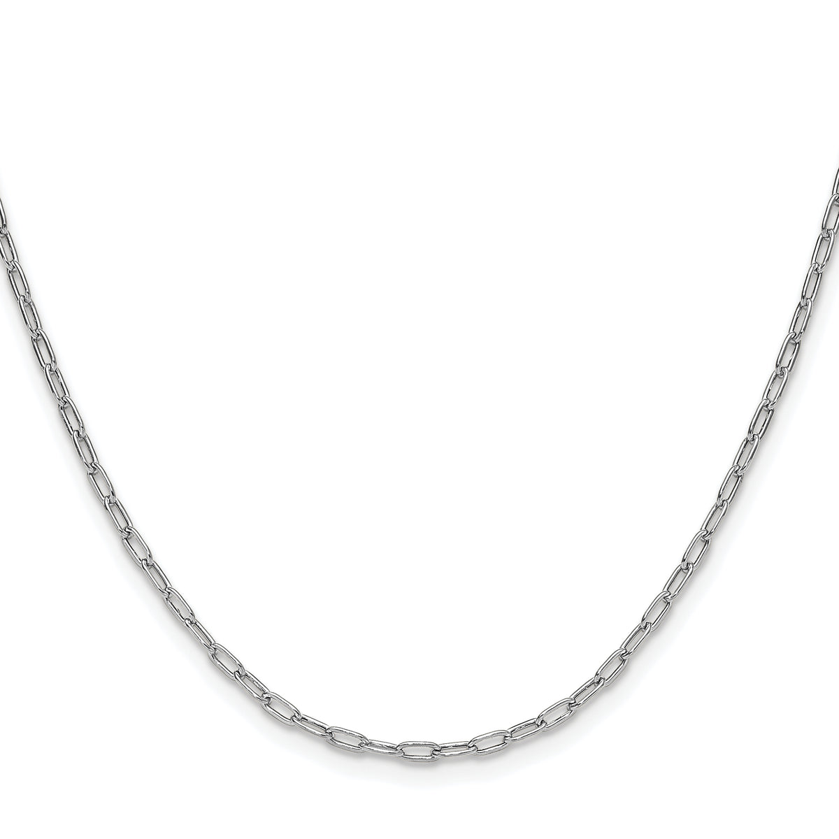14K White Gold Paperclip Chain Necklace 2.2mm - Sophia Jewelers