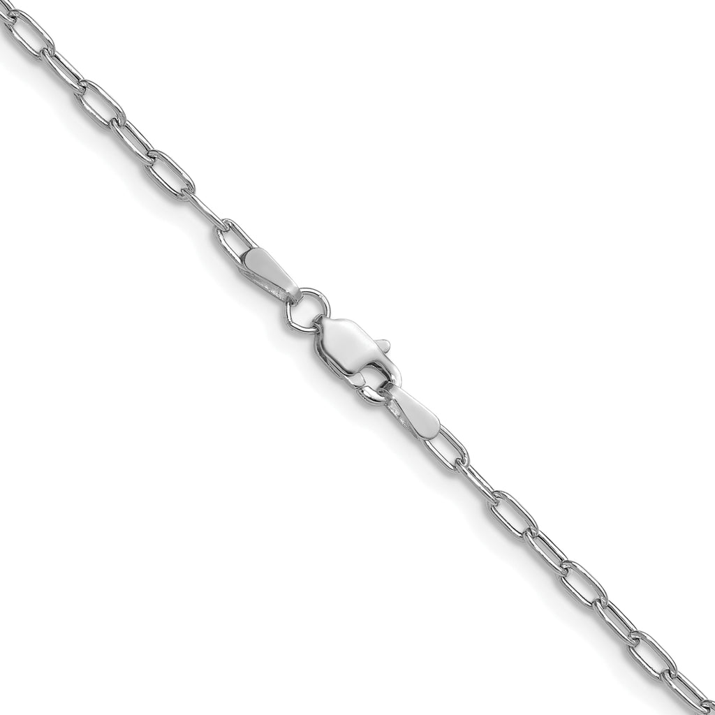 14K White Gold Paperclip Chain Necklace 2.2mm - Sophia Jewelers