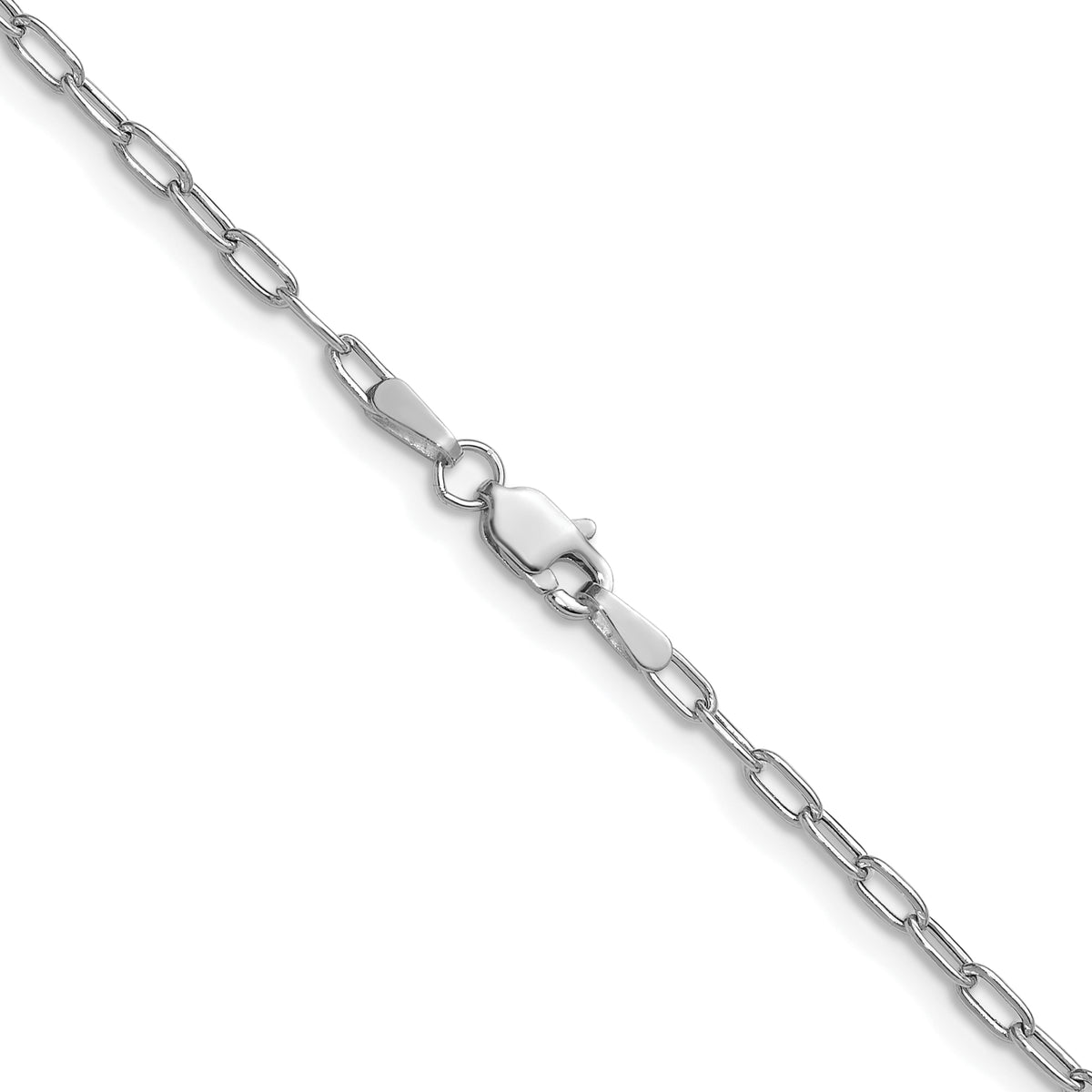 14K White Gold Paperclip Chain Necklace 2.2mm - Sophia Jewelers