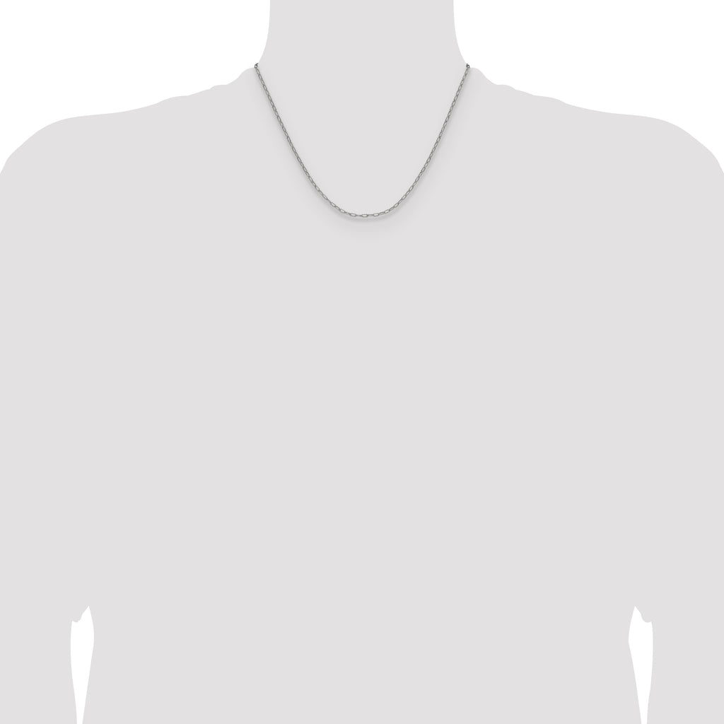 2.2mm 14K White Gold Paperclip Chain - Sophia Jewelers