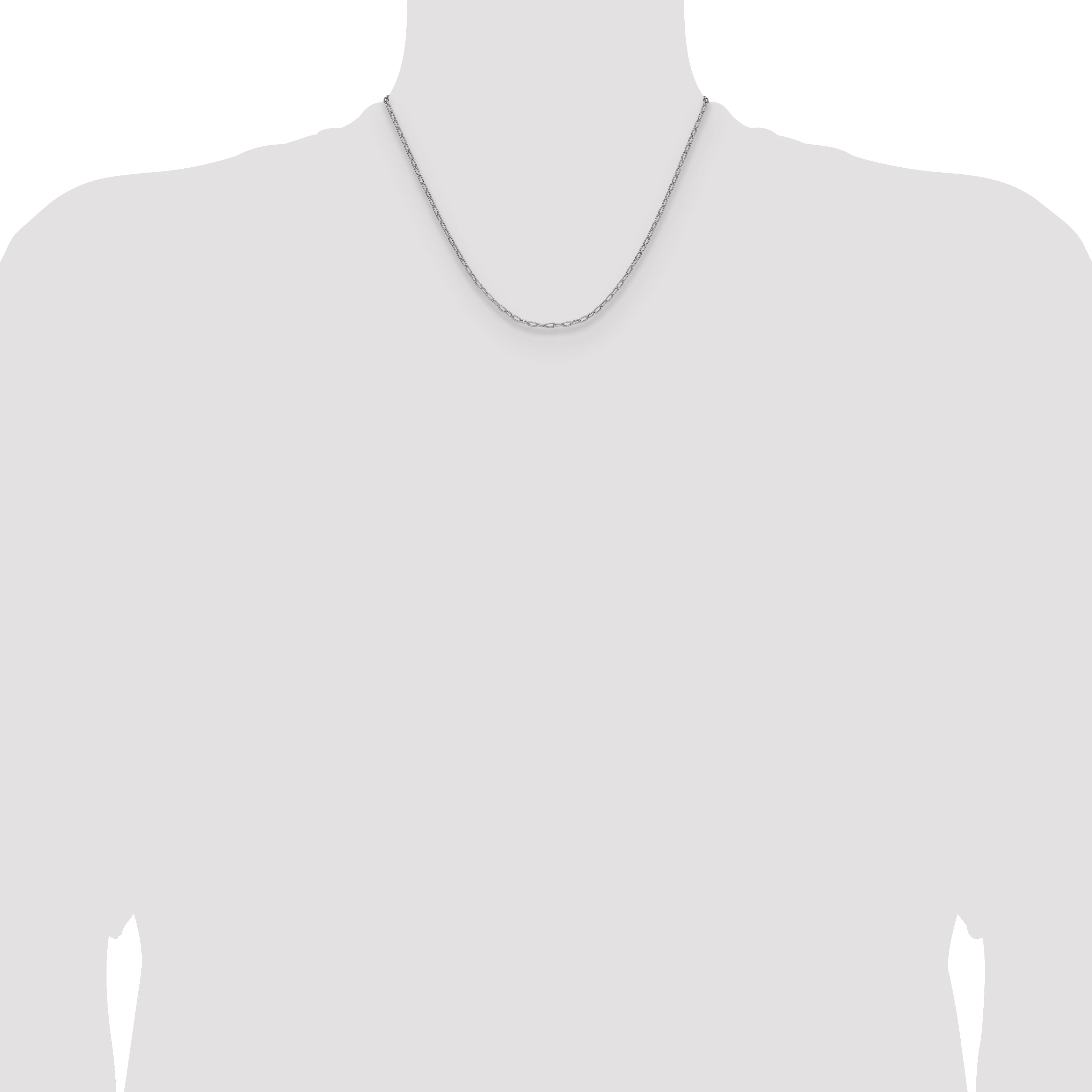2.2mm 14K White Gold Paperclip Chain - Sophia Jewelers