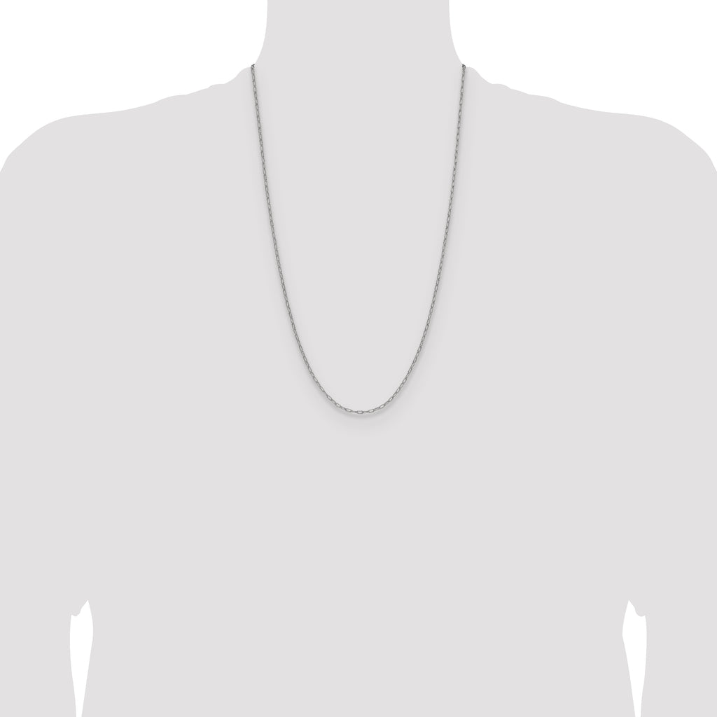 14K White Gold Paperclip Chain Necklace 2.2mm - Sophia Jewelers