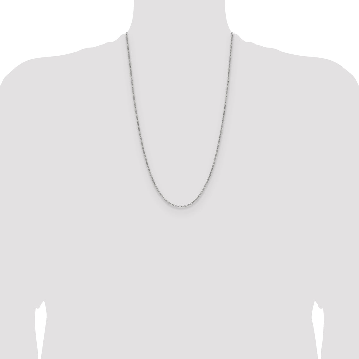 14K White Gold Paperclip Chain Necklace 2.2mm - Sophia Jewelers