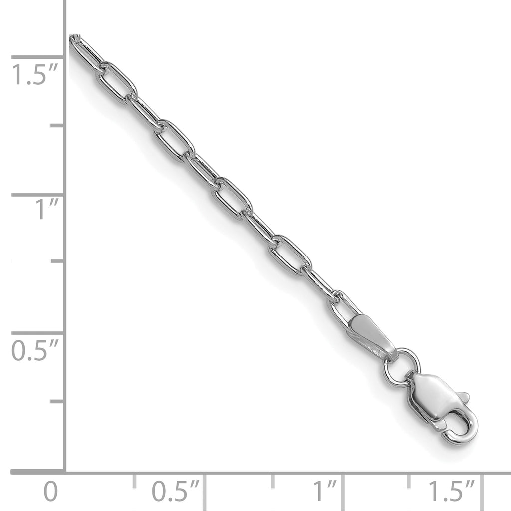 14K White Gold Paperclip Chain Necklace 2.2mm