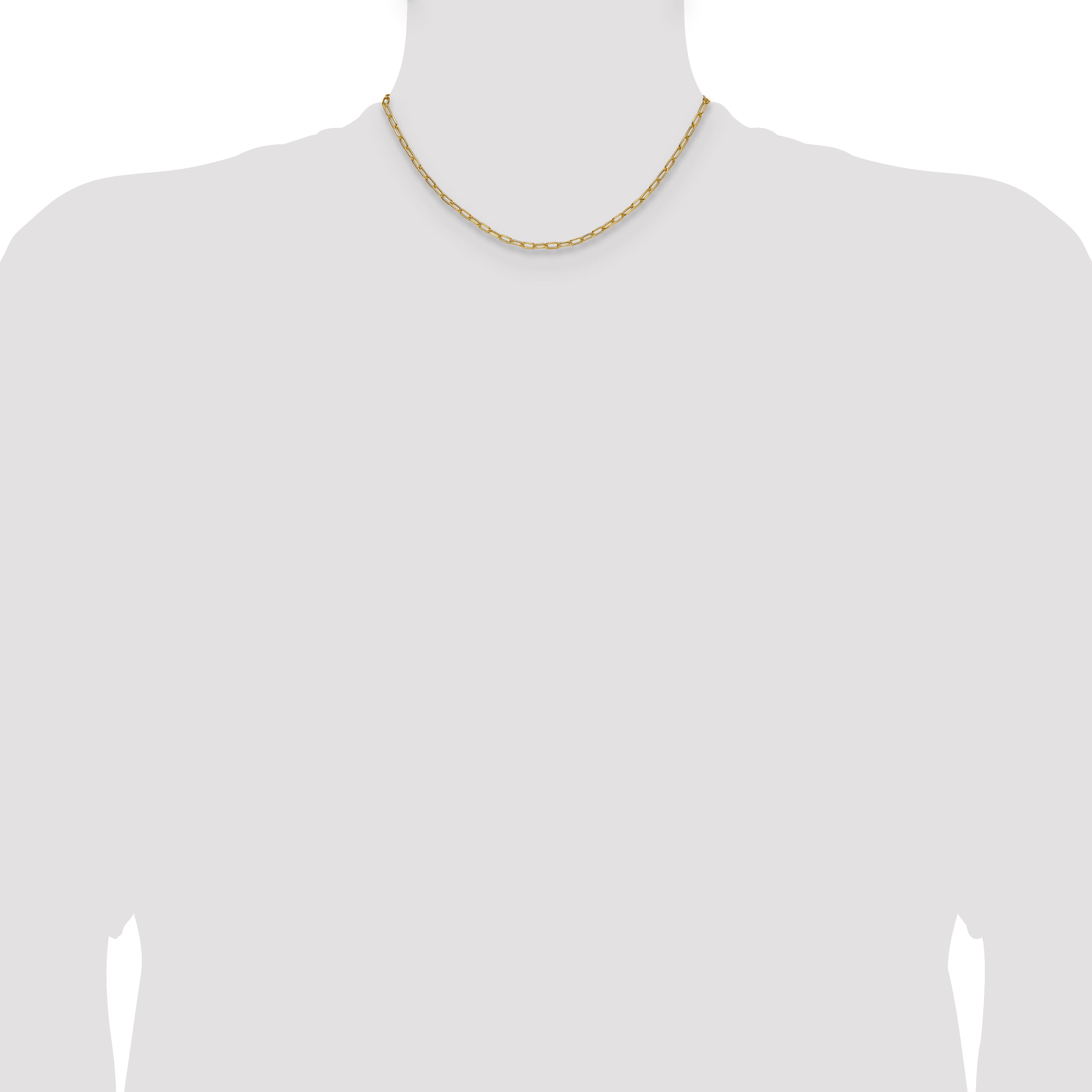 14k 3.0mm Semi-Solid Beveled Paperclip Chain