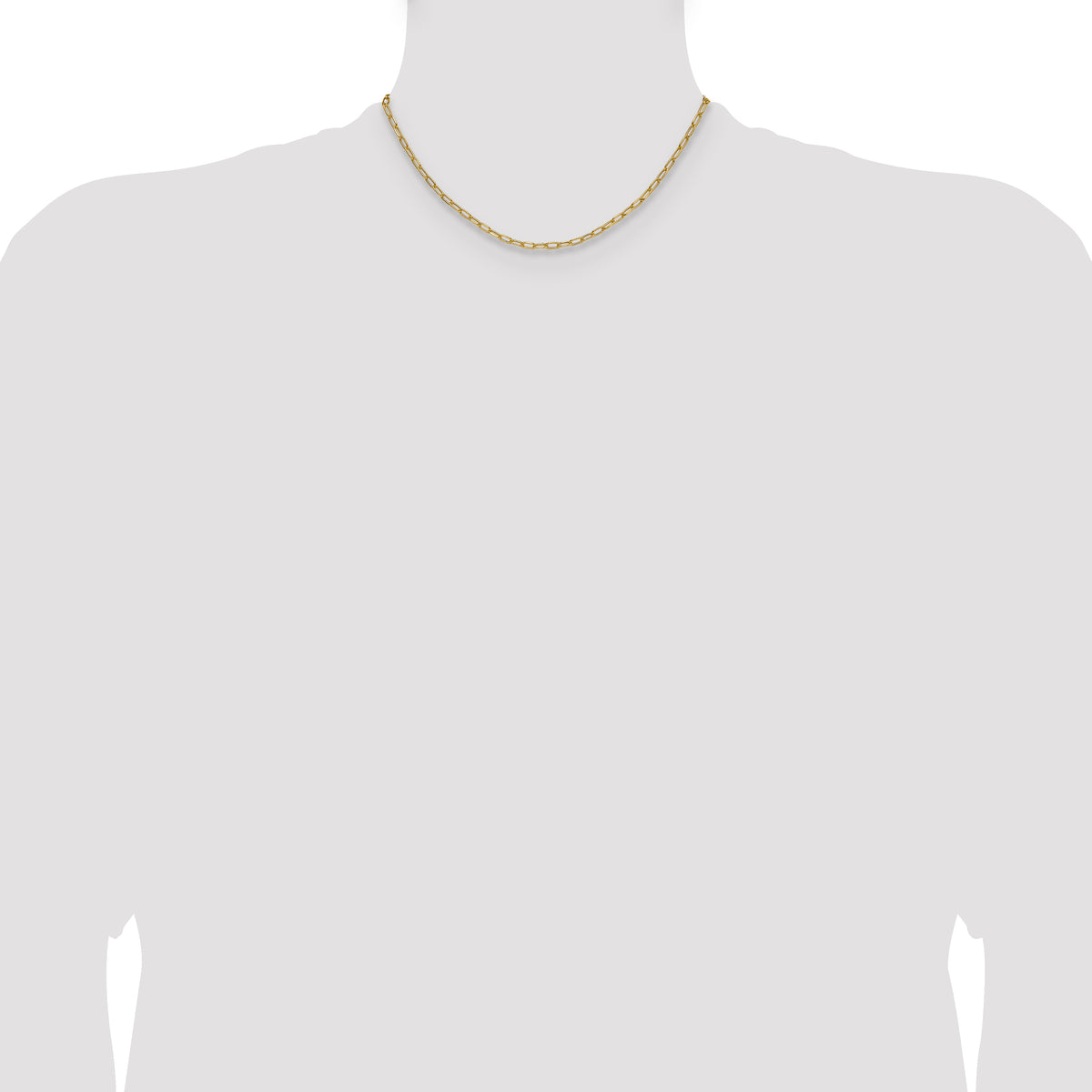 14K Yellow Gold Paperclip Chain Necklace 2.97mm - Sophia Jewelers