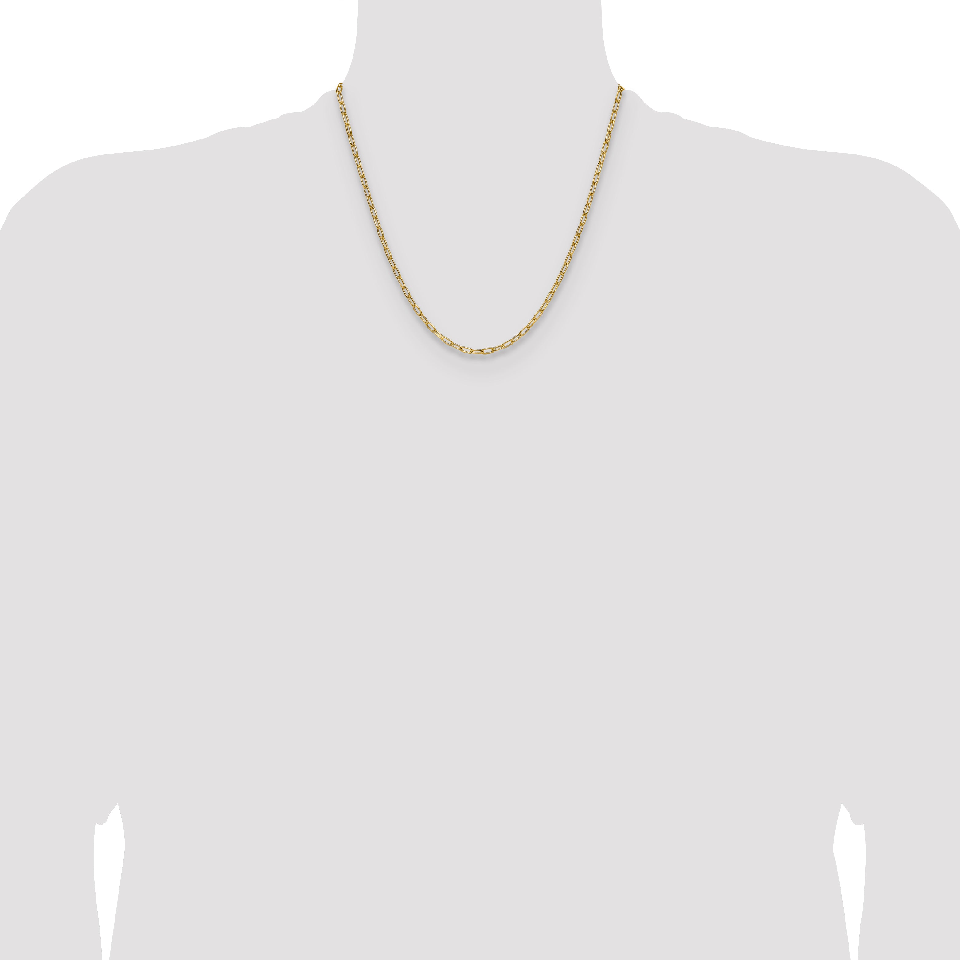14k 3.0mm Semi-Solid Beveled Paperclip Chain