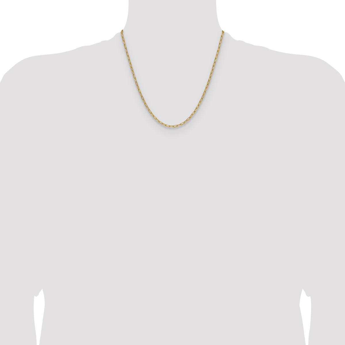 14K Yellow Gold Paperclip Chain Necklace 2.97mm - Sophia Jewelers