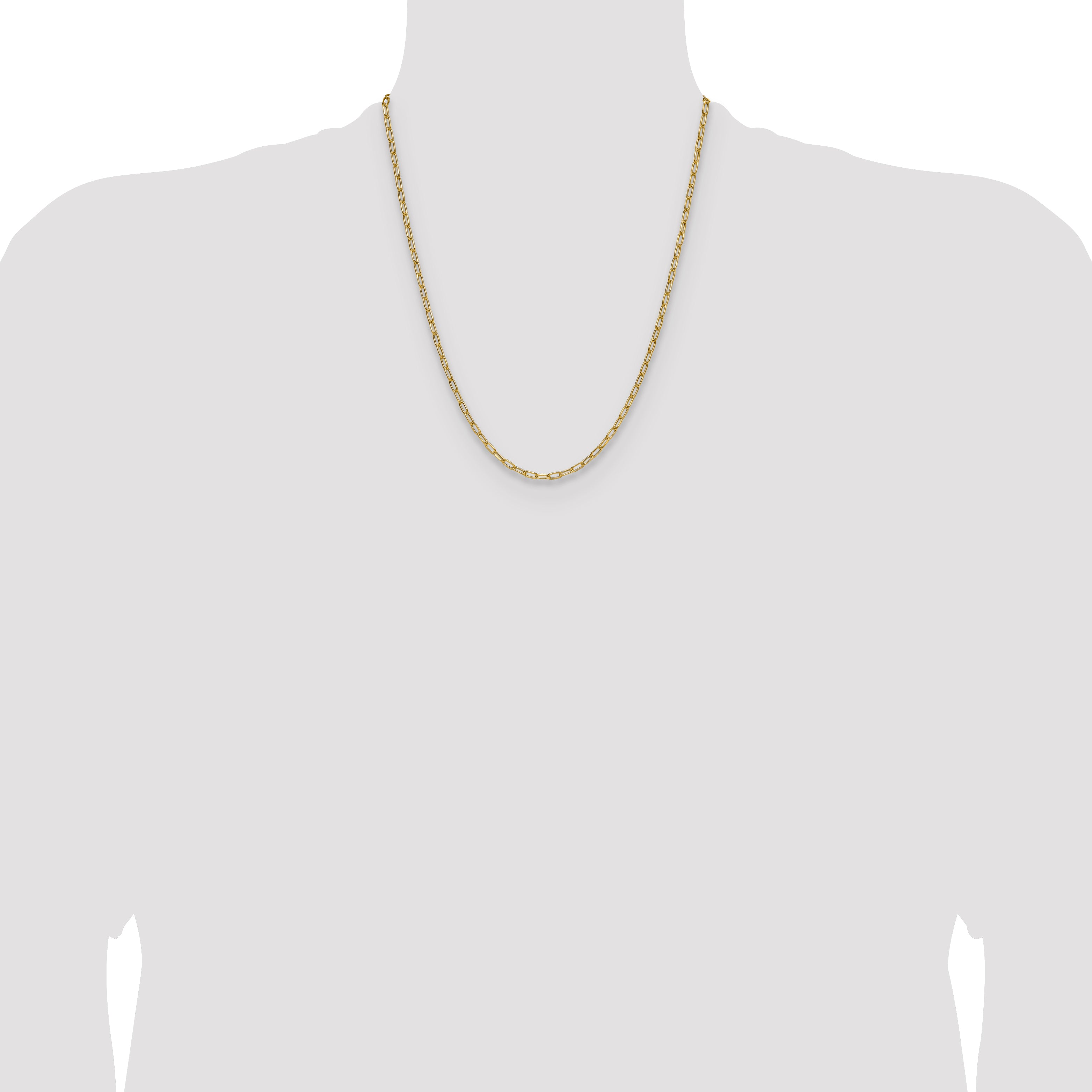 14k 3.0mm Semi-Solid Beveled Paperclip Chain