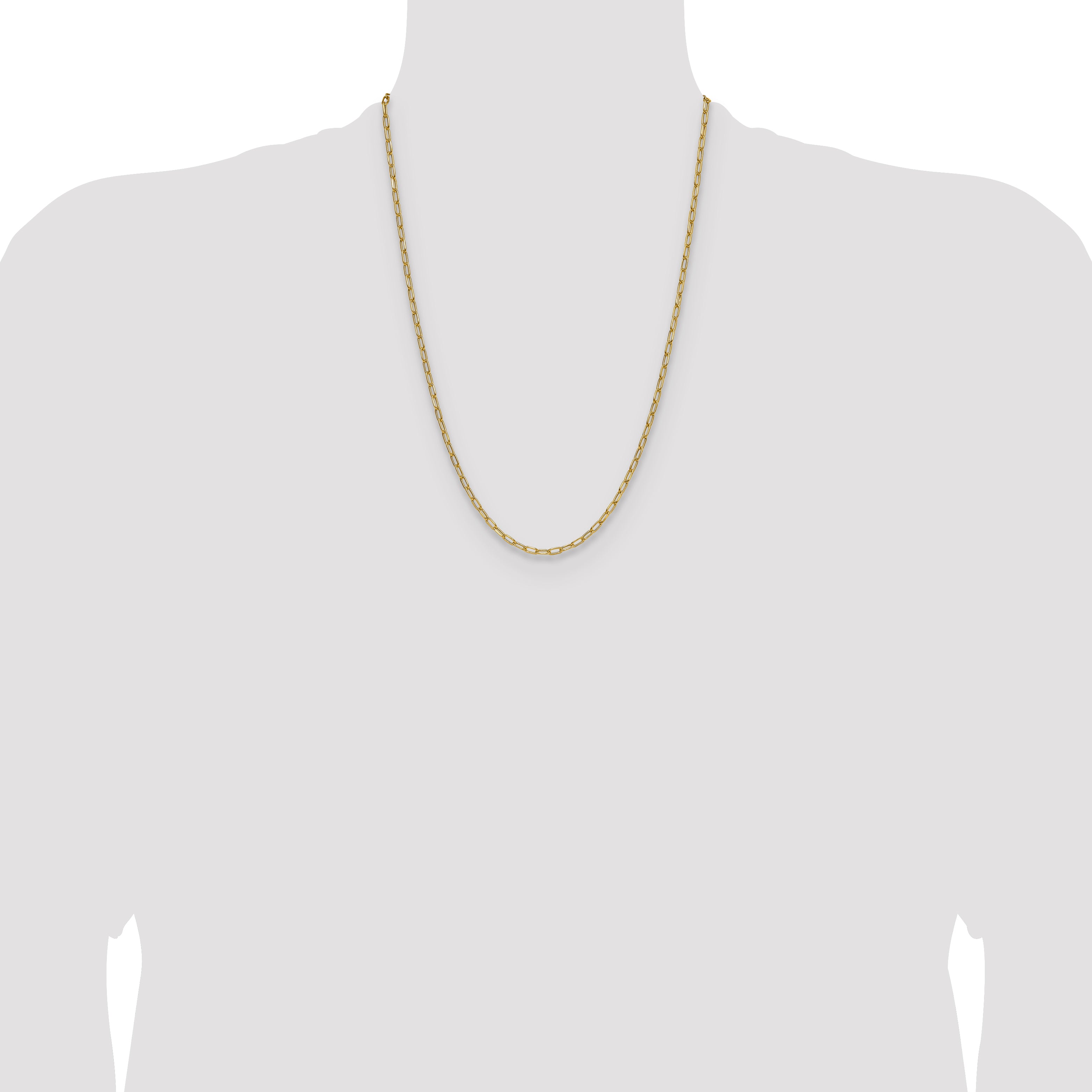 14k 3.0mm Semi-Solid Beveled Paperclip Chain