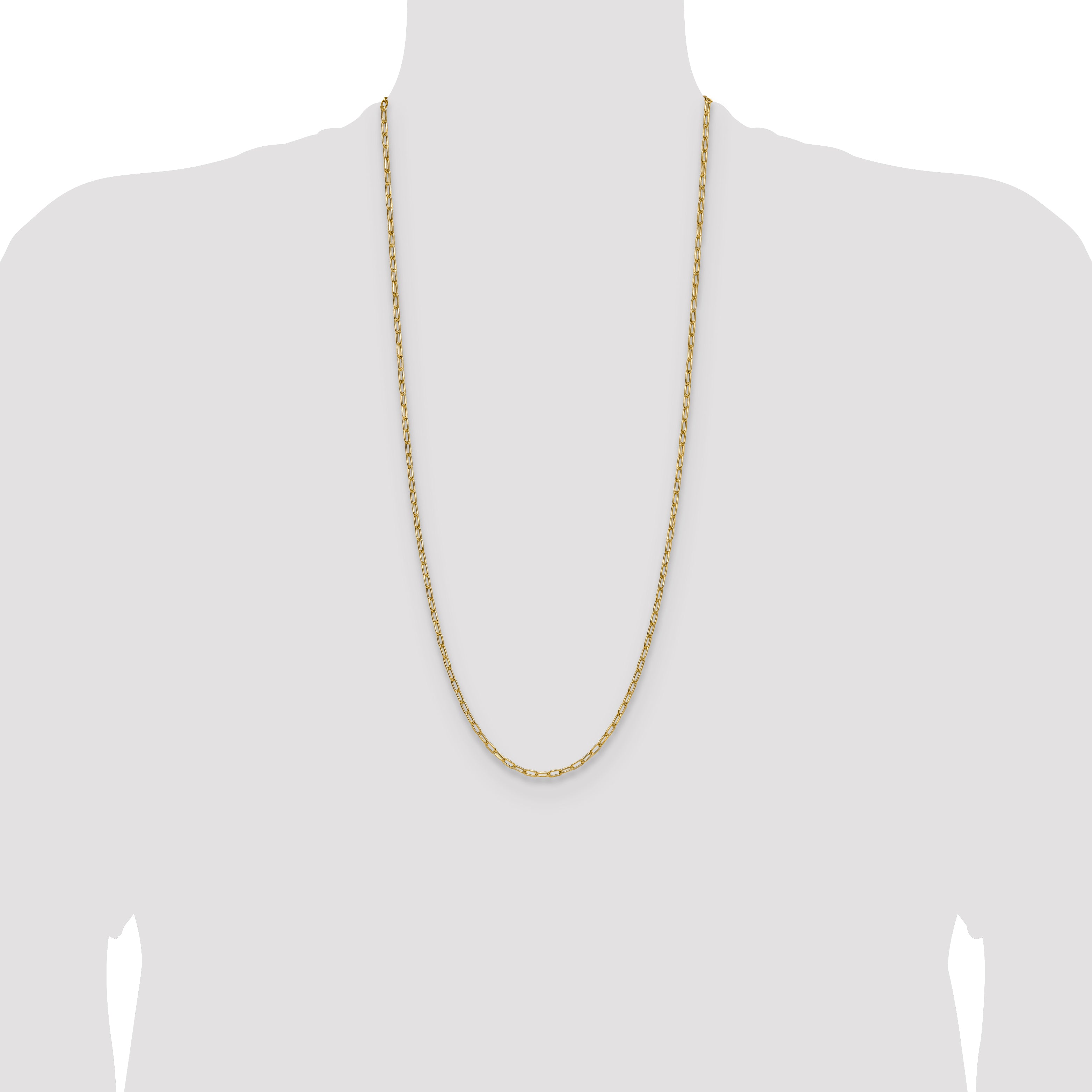 14k 3.0mm Semi-Solid Beveled Paperclip Chain