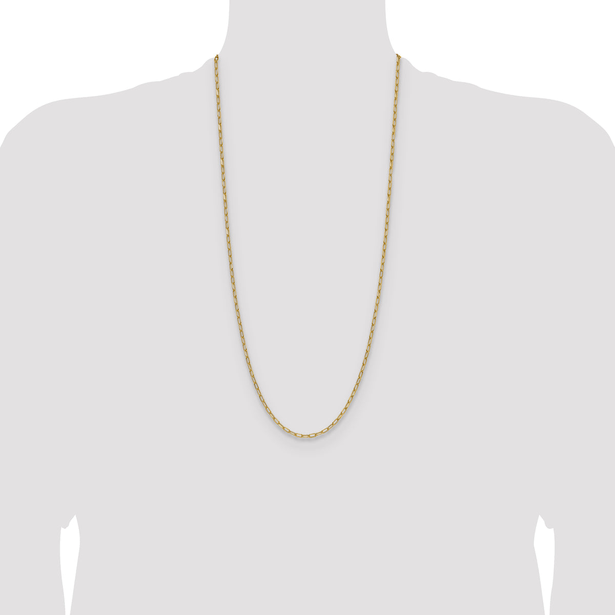 14K Yellow Gold Paperclip Chain Necklace 2.97mm - Sophia Jewelers