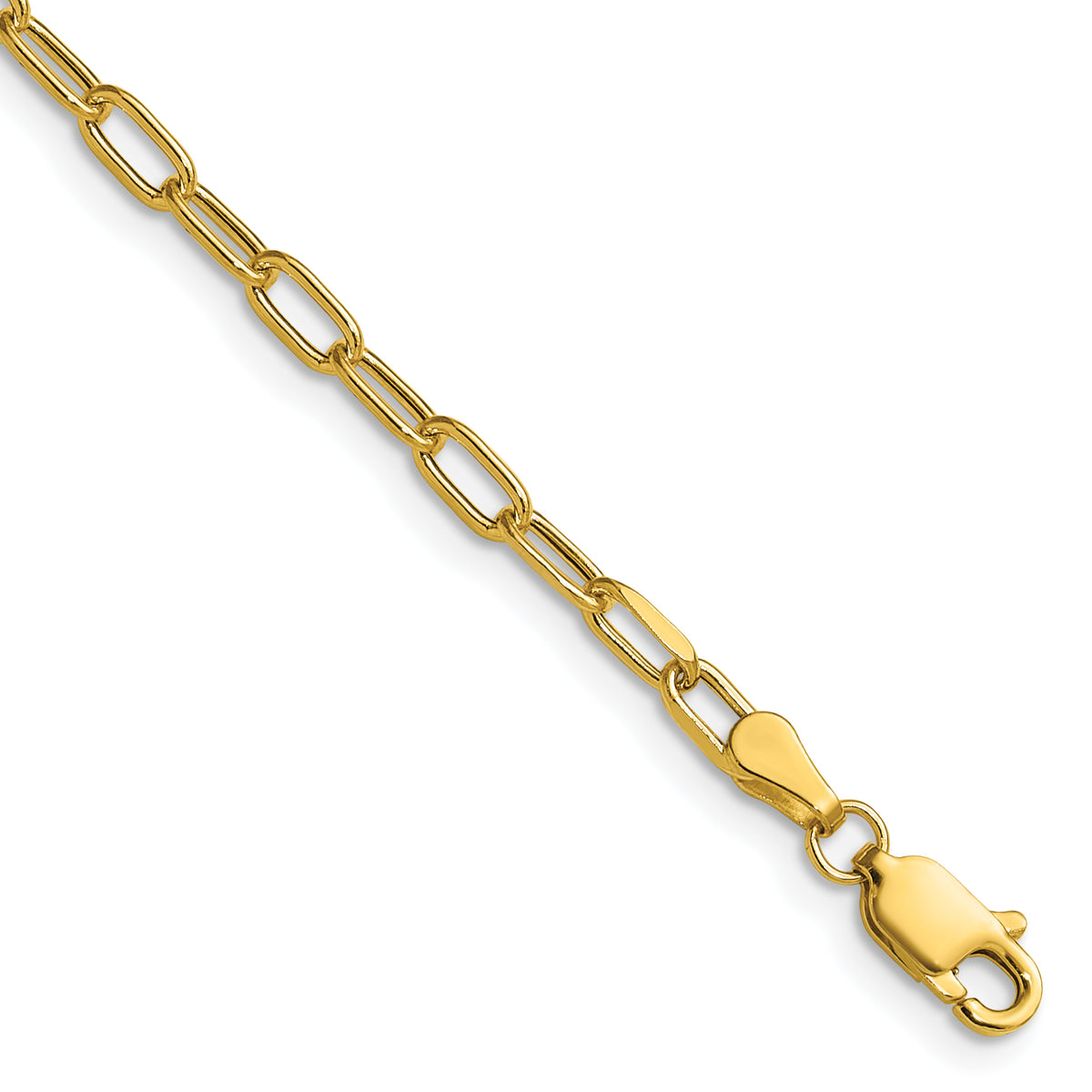 14k 3.0mm Semi-Solid Beveled Paperclip Chain