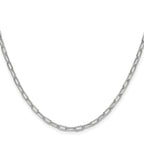 14k White Gold 3.0mm Semi-Solid Beveled Paperclip Chain