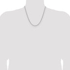14k White Gold 3.0mm Semi-Solid Beveled Paperclip Chain