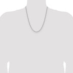 14k White Gold 3.0mm Semi-Solid Beveled Paperclip Chain