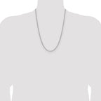 14k White Gold 3.0mm Semi-Solid Beveled Paperclip Chain