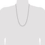 14k White Gold 3.0mm Semi-Solid Beveled Paperclip Chain
