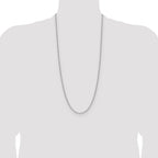 14k White Gold 3.0mm Semi-Solid Beveled Paperclip Chain
