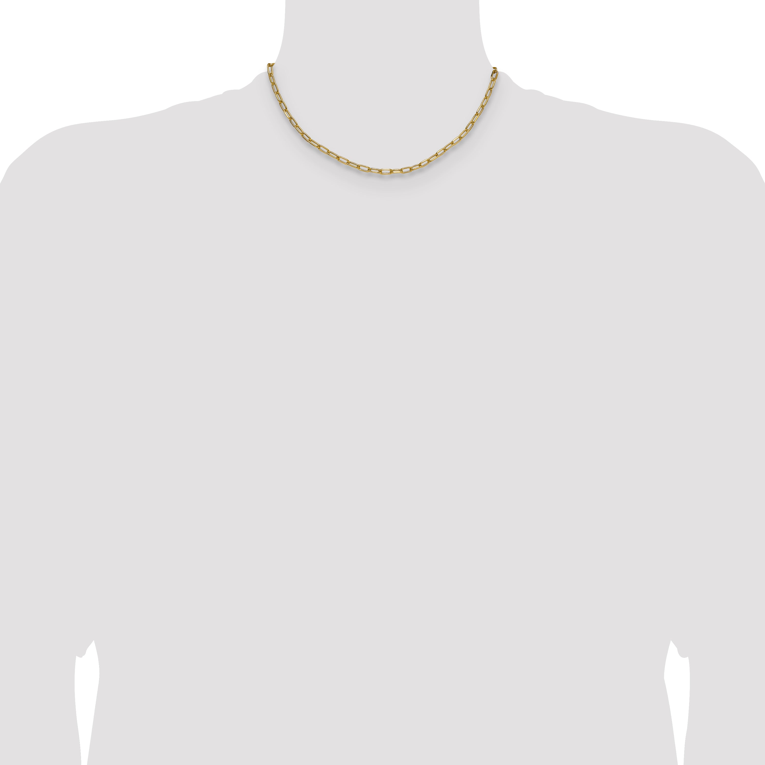 14k 3.7mm Semi-Solid Beveled Paperclip Chain