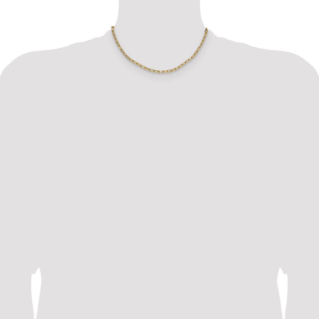 14k 3.7mm Semi-Solid Beveled Paperclip Chain