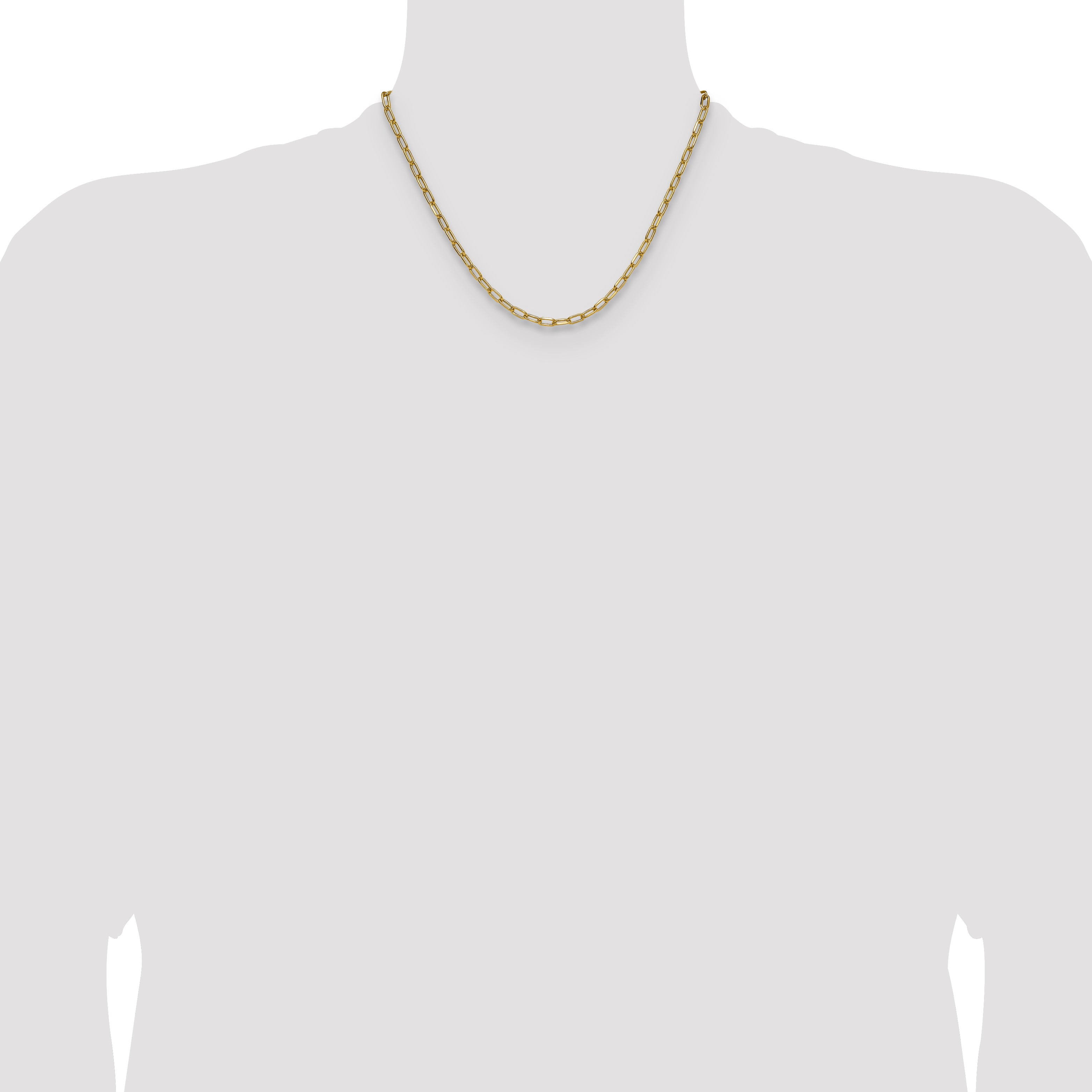 14k 3.7mm Semi-Solid Beveled Paperclip Chain