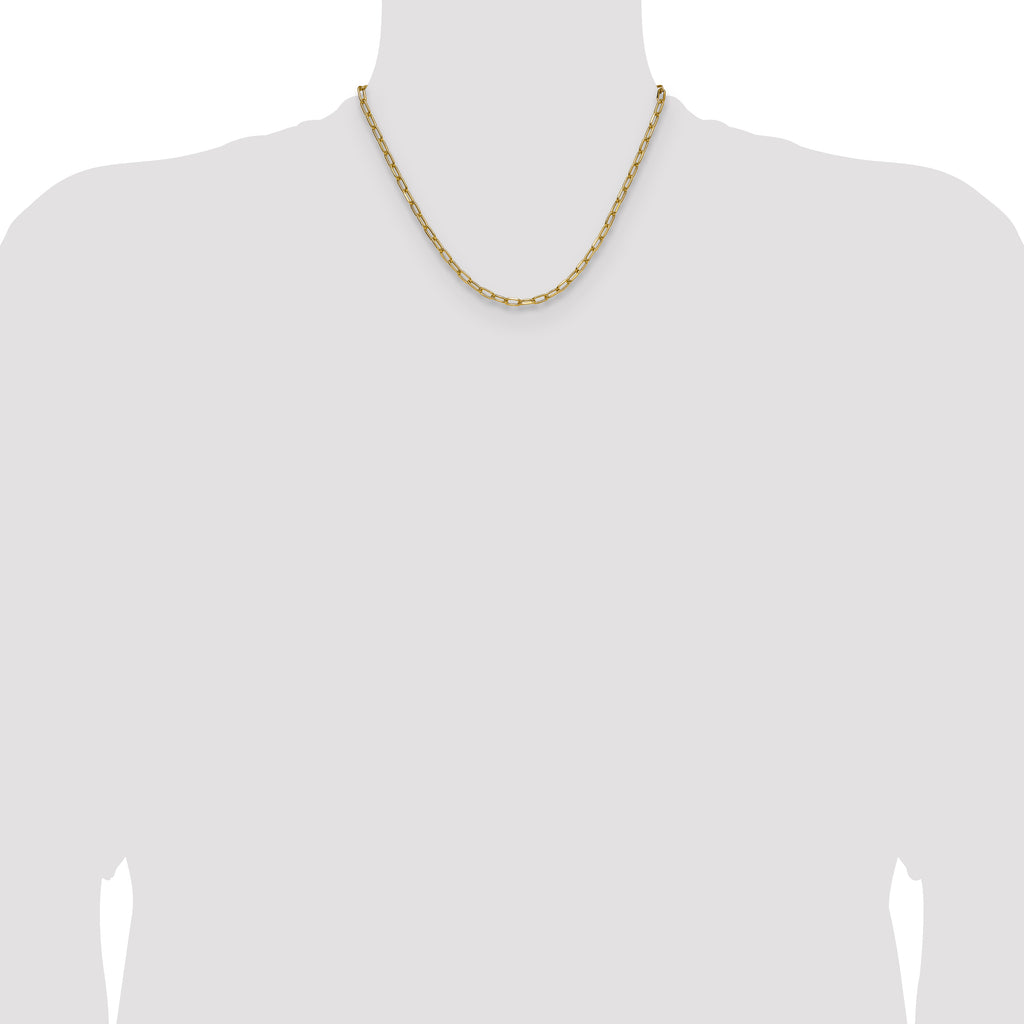 14k 3.7mm Semi-Solid Beveled Paperclip Chain