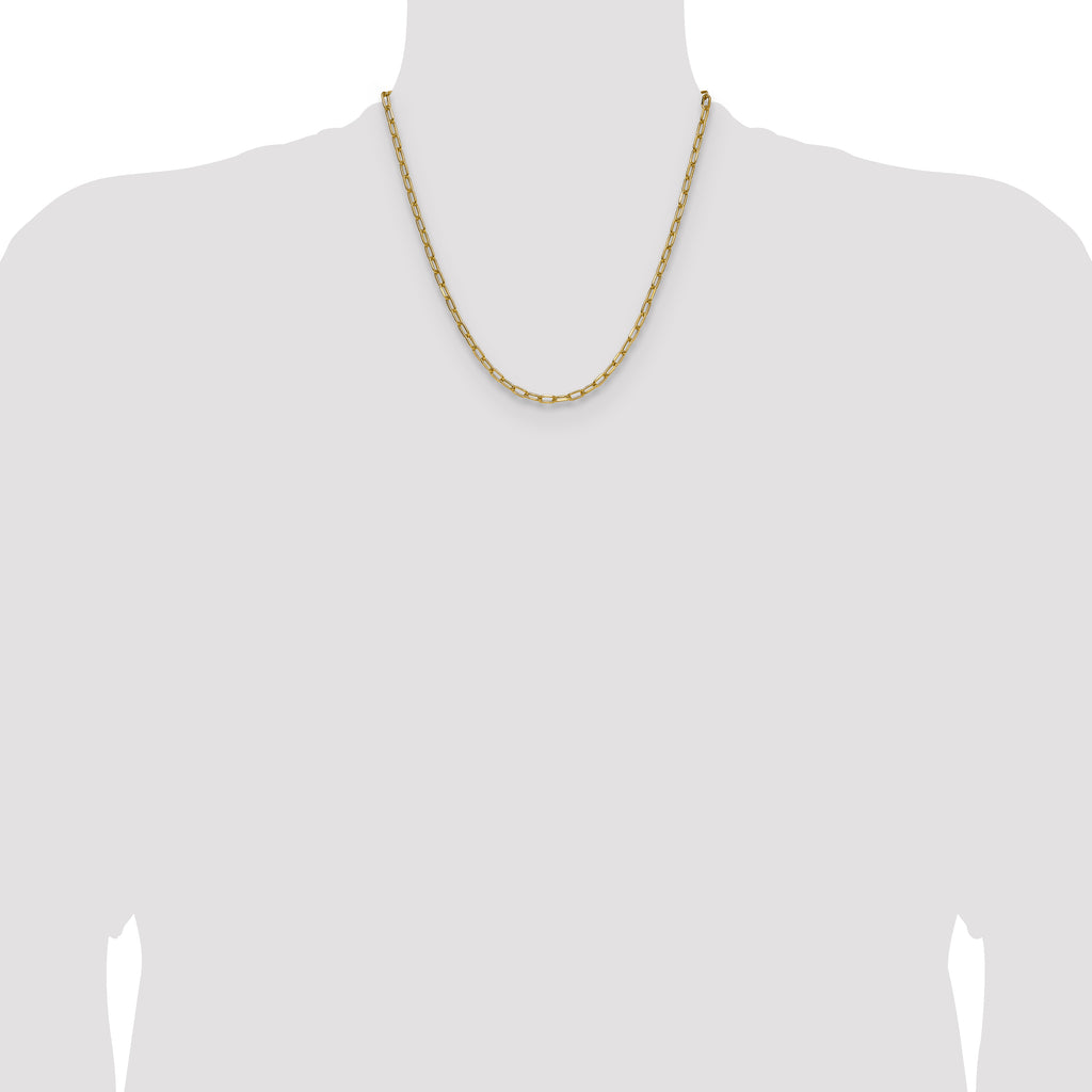 14k 3.7mm Semi-Solid Beveled Paperclip Chain