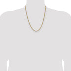 14k 3.7mm Semi-Solid Beveled Paperclip Chain