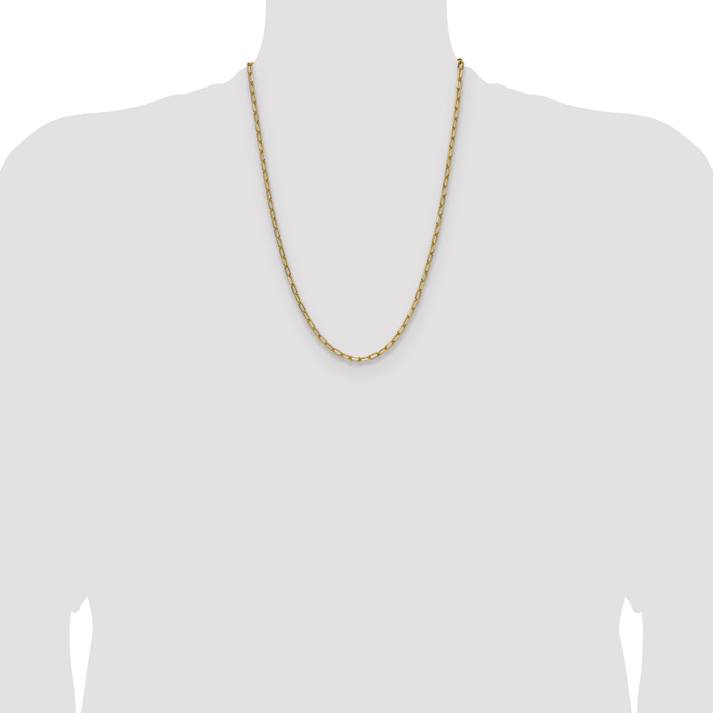14k 3.7mm Semi-Solid Beveled Paperclip Chain