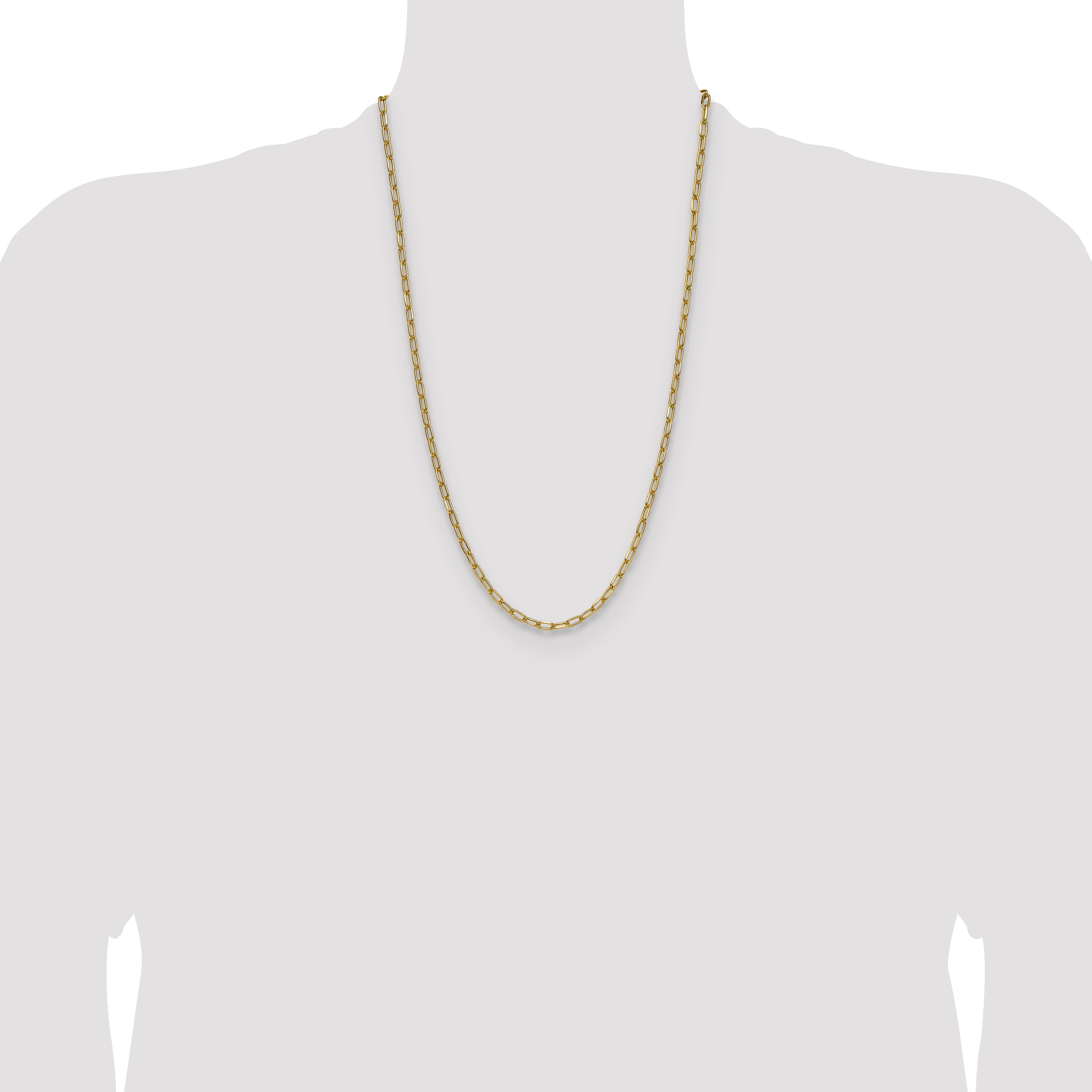 14k 3.7mm Semi-Solid Beveled Paperclip Chain
