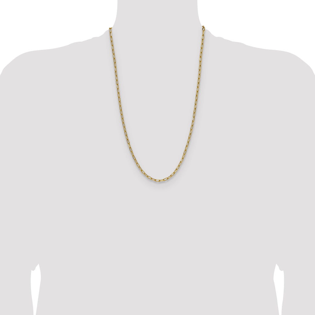 14k 3.7mm Semi-Solid Beveled Paperclip Chain