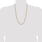 14k 3.7mm Semi-Solid Beveled Paperclip Chain