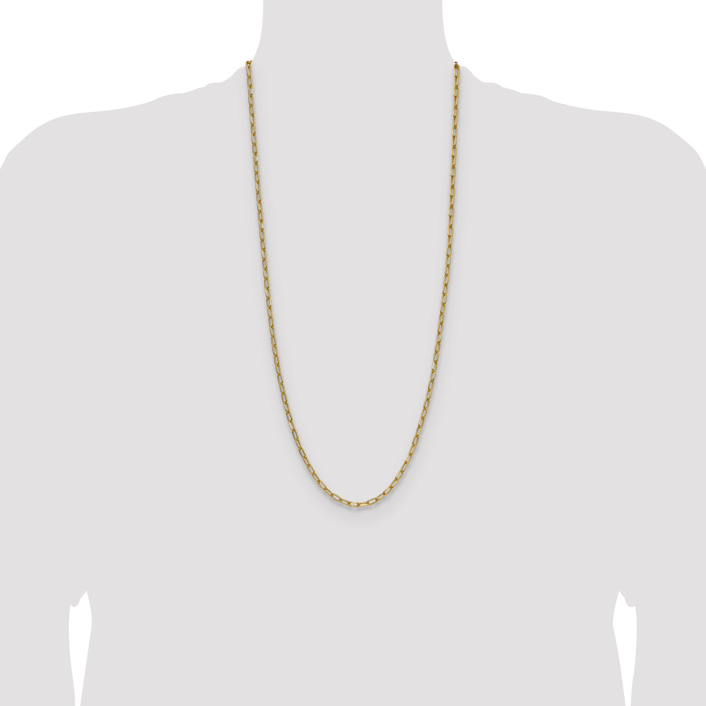 14k 3.7mm Semi-Solid Beveled Paperclip Chain