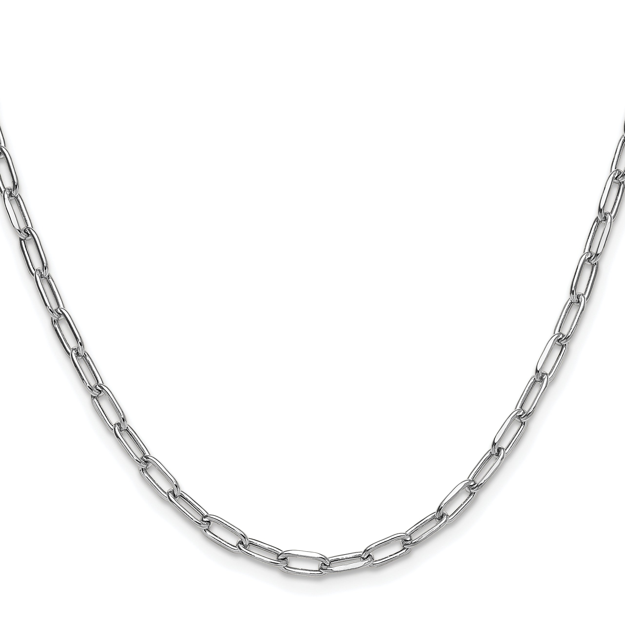 3.7mm 14K White Gold Paperclip Chain - Sophia Jewelers
