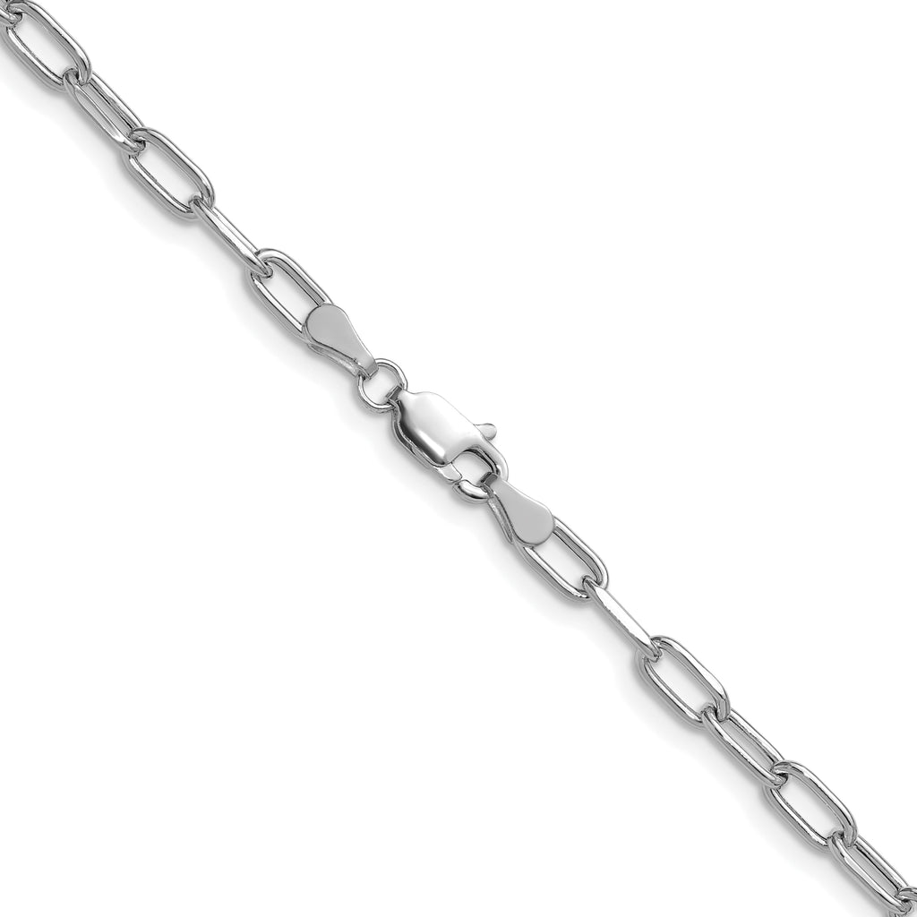 3.7mm 14K White Gold Paperclip Chain - Sophia Jewelers