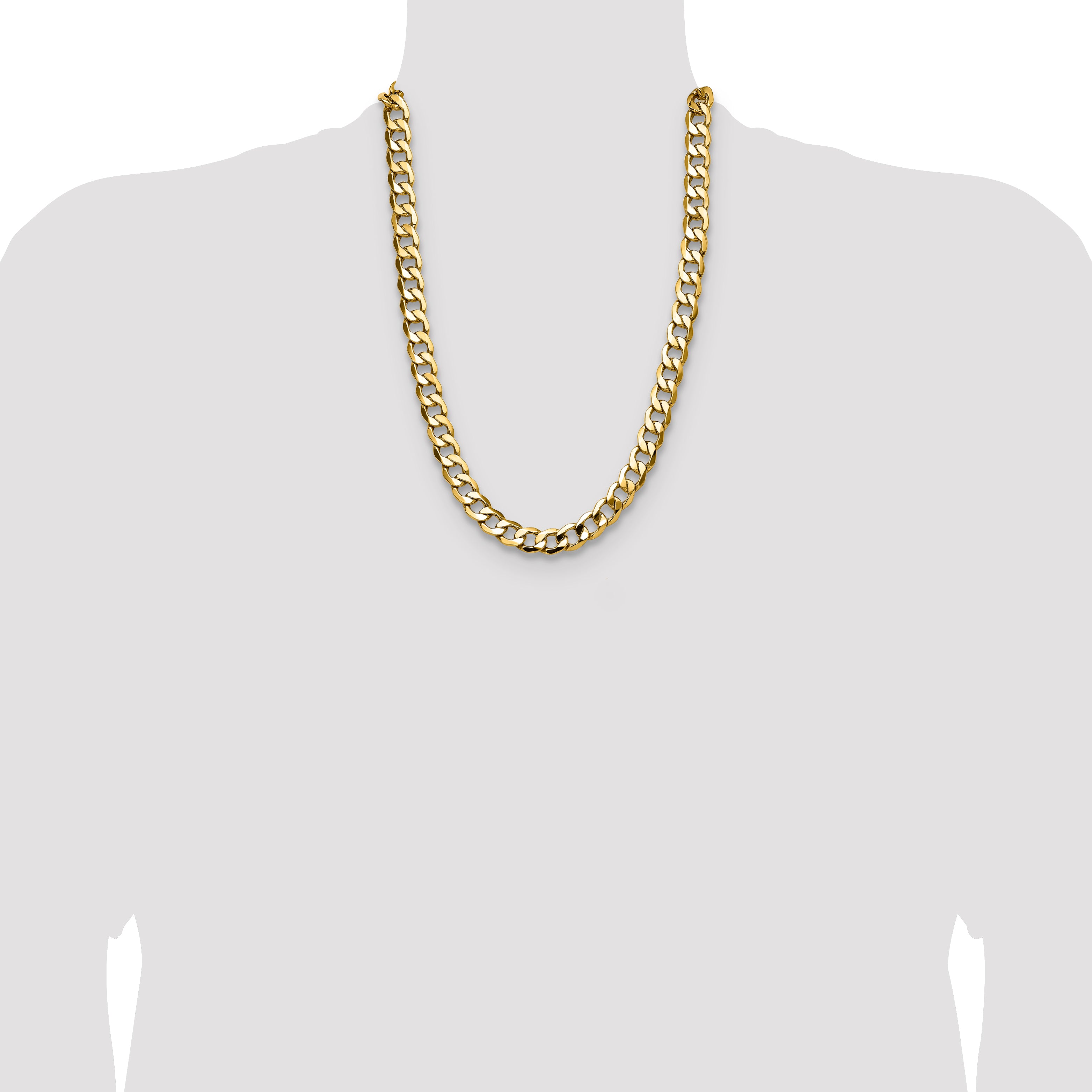 14k 11.3mm Semi-Solid Curb Chain