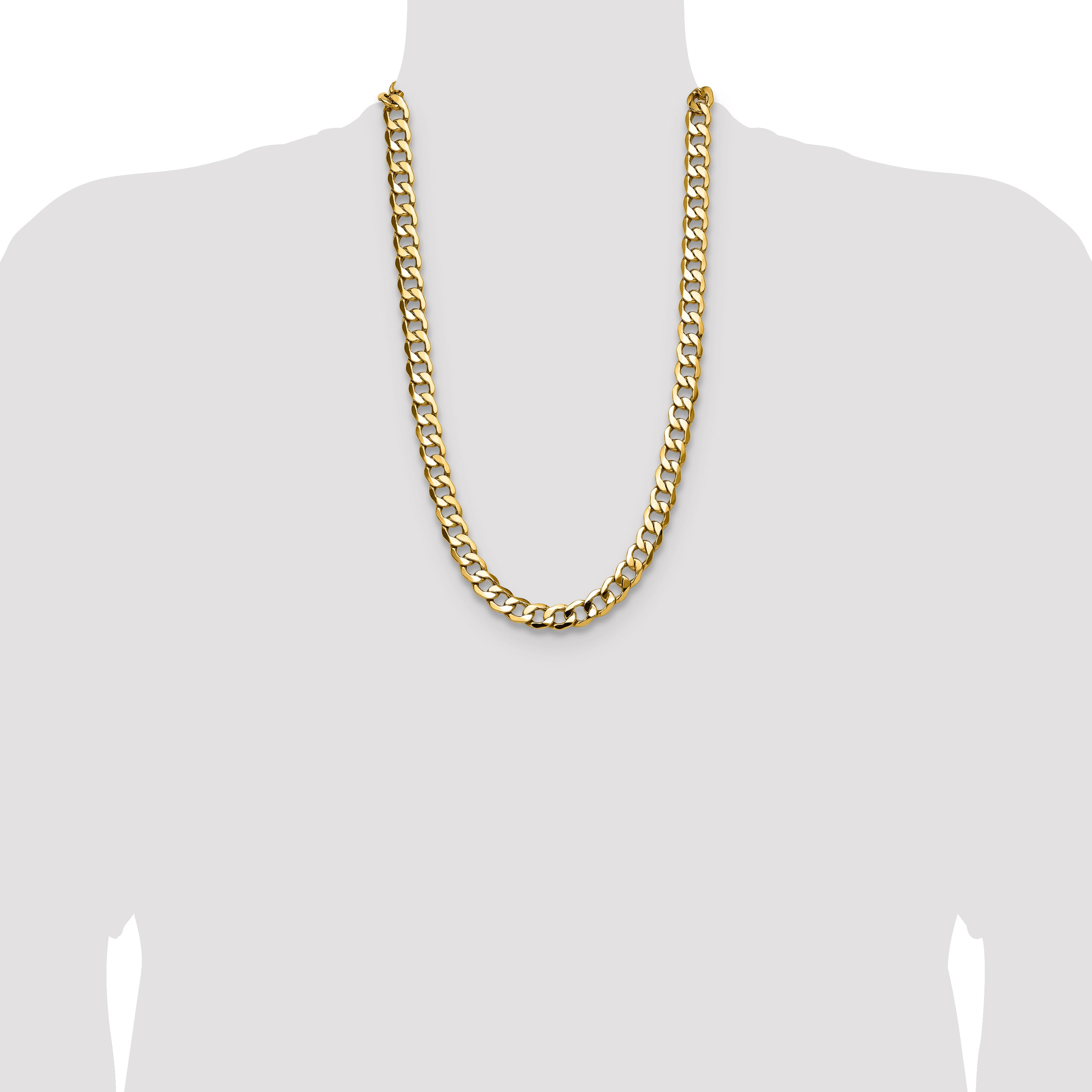 14k 11.3mm Semi-Solid Curb Chain