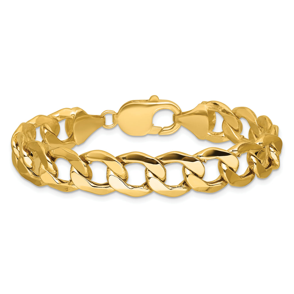 14K Yellow Gold Curb Chain Necklace 11.2mm